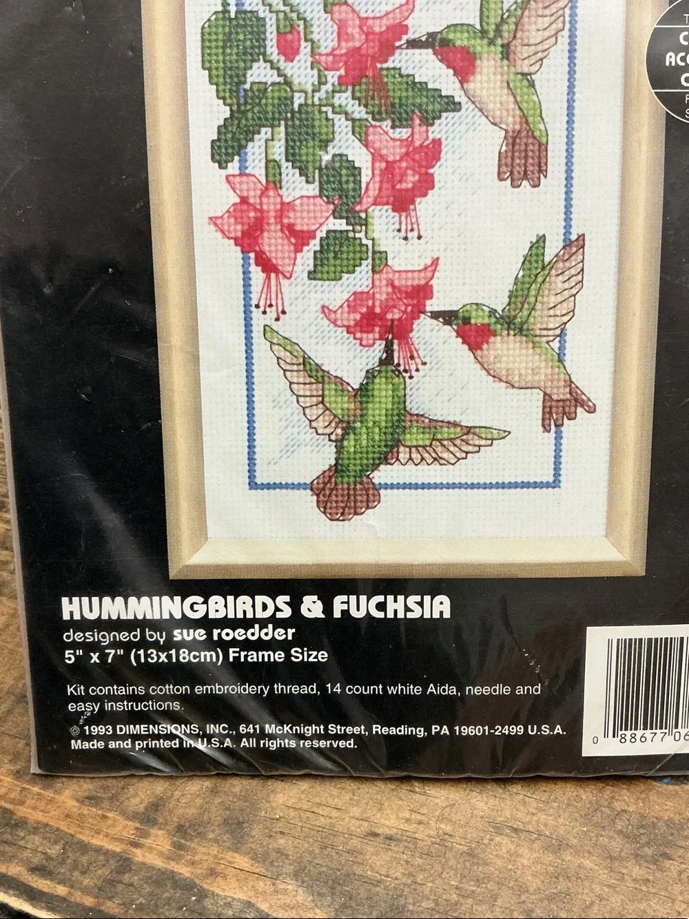 Dimensions Hummingbirds & Fuchsia Counted Cross Stitch Kit -Pink and Green